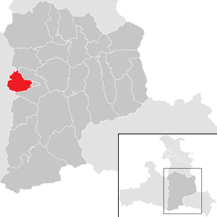 Location of the municipality of Goldegg im Pongau in the St. Johann im Pongau district (clickable map)