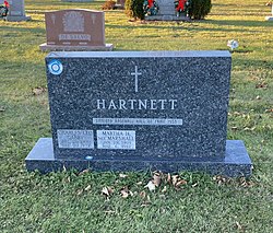 Hartnett's grave at All Saints Cemetery