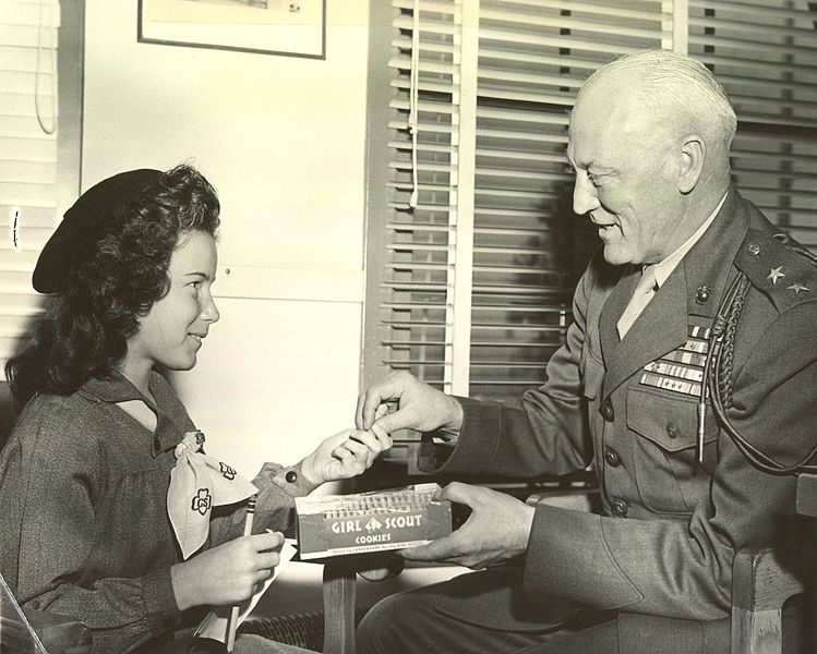 File:Graves Erskine and Girl Scout, circa 1945.jpg