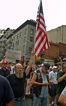 Opponents of Park51 protest on August 22, 2010 Ground Zero Mosque Protesters 10.jpg