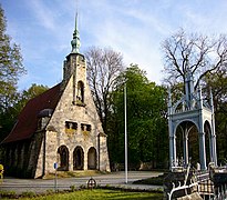Kościół i pomnik, upamiętniające króla Gustawa Adolfa