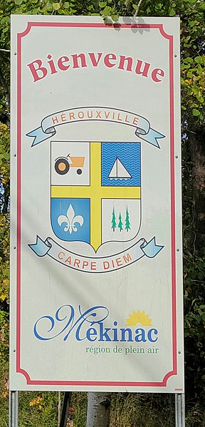 File:Hérouxville (Québec)-Pancarte routière de bienvenue-2022-10-01.jpg