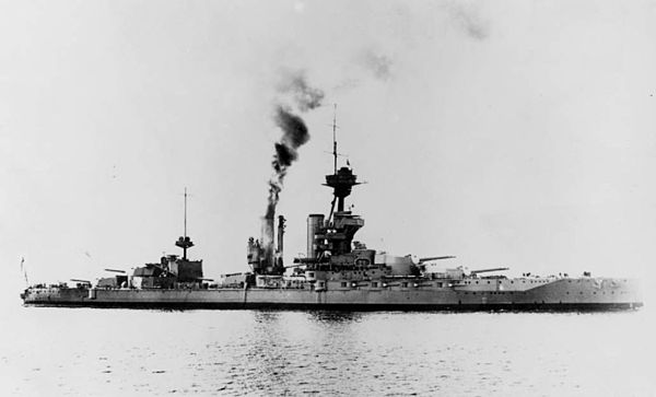 The battleship HMS Marlborough, Burney's flagship at the Battle of Jutland