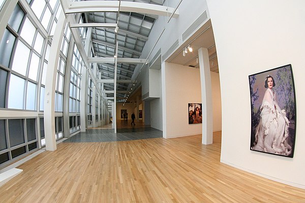 A work by Cindy Sherman displayed in the Wexner Center (right)