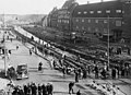 Herstelwerkzaamheden aan haven- en tramsporen in de Putselaan, 1953