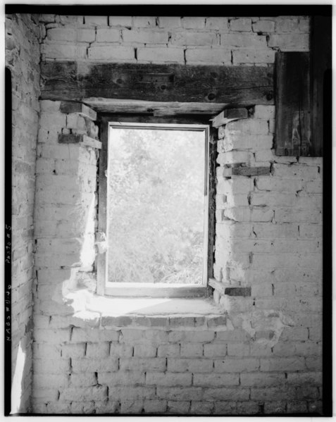 File:Historic American Buildings Survey, P. Kent Fairbanks, Photographer August, 1967 WINDOW DETAIL FROM INTERIOR (ADOBE BRICK). - Mercantile and Manufacturing Association Tannery, HABS UTAH,2-BRICI,1-6.tif