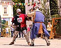 Historischer Ritterkampf beim Volksfest Lößnitzer Salzmarkt, Sachsen. 2H1A1167WI