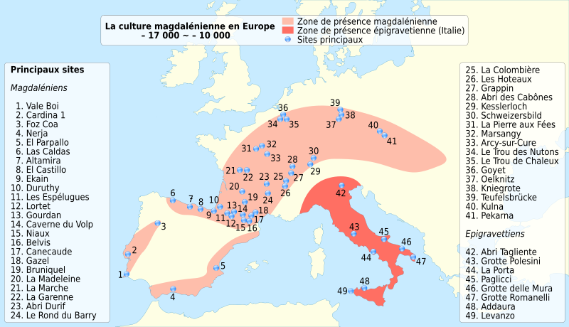 Fichier:Homo Sapiens in Europe - magdalenian distribution map-fr.svg