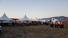 The Incident Command Post, from which the effort to extinguish the fire was commanded. ICP Strawberry Fire.jpg