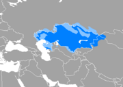 Aire de diffusion du kazakh.