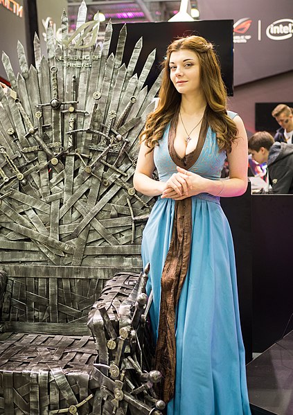 Promotion at IgroMir 2016, featuring a cosplayer dressed as Margaery Tyrell.