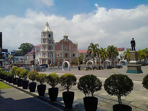 Balanga city plaza showing the church