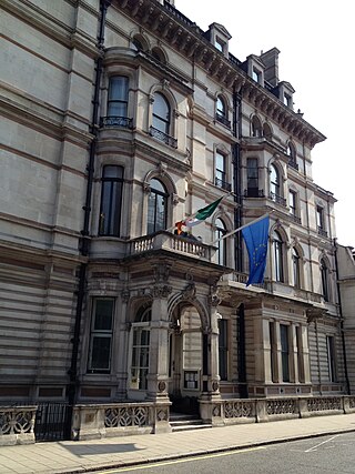 <span class="mw-page-title-main">Embassy of Ireland, London</span> Diplomatic mission of the Republic, in South Kensington