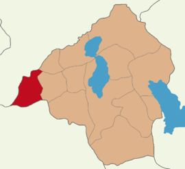 Map showing Keçiborlu District in Isparta Province