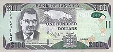 $100 with Sir Donald Sangster Jamaica 100 Dollar observe.jpg