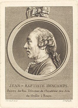 Portret van Jean-Baptiste Descamps, door Jean Francois Rousseau