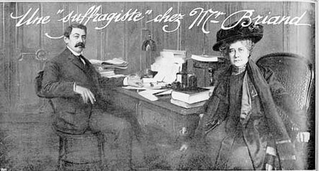 Jeanne Schmahl visiting the French Premier Aristide Briand in 1909