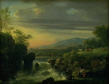 Paesaggio con montagne e cascata, 1790, Statens Museum for Kunst