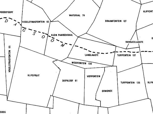 Klipspruit and Diepkloof, South-west of Johannesburg, laid out on Randjeslaagte