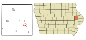 Jones County Iowa Incorporated and Unincorporated areas Wyoming Highlighted.svg