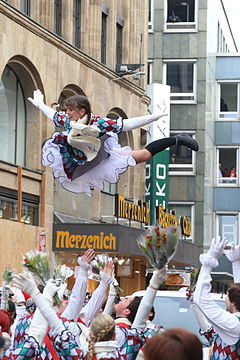 A Funkemariechen (majorette) at Cologne Carnival