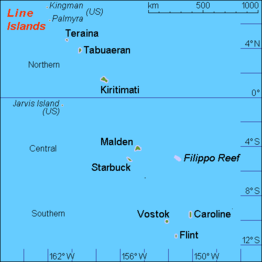 Kaart van Line-eilanden