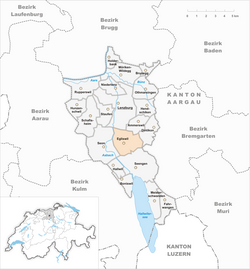 Harta e komunës Egliswil në distriktin Lenzburg