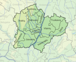 Map of Kėdainiai district municipality