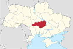 Vị trí của Kirovohrad Oblast (đỏ) ở Ukraina (xanh)