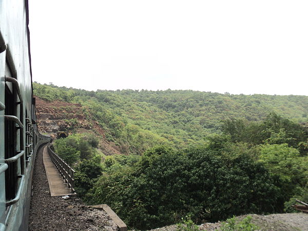 Entering the Chiplun railway tunnel