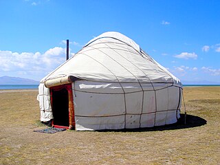 <span class="mw-page-title-main">Yurt</span> Portable, round tent covered with skins or felt