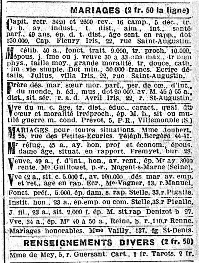 Enigme 6 validée : MARIE-THÉRÈSE MARCHADIER 800px-L%27%C3%89cho_de_Paris_-_petite_annonce_de_Landru_-_16_mars_1915