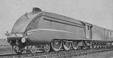 An unidentified A4, showing their original appearance with streamlined skirts covering the wheels. LNER A4.jpg