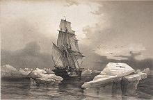 The French corvette La Recherche close to Bear Island, Svalbard, August 7, 1838