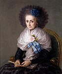 La marquesa viuda de Villafranca, Francisco de Goya, 1795. Óleo sobre lienzo, 87 x 72 cm. Museo del Prado, Madrid. La madre del duque de Alba fue una mujer de gran temperamento que se ocupó personalmente de la administración de los bienes de su hijo y su nuera.[3]​
