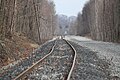 Vy över ny spårkonstruktion av NJ Transit på Lackawanna Cut-Off i Stanhope NJ taget den 15 mars 2012.