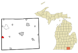 Location of Hudson, Michigan