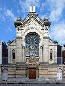 Lille Synagogue, France. An eclectic hybrid with Moorish, Romanesque, classical and Baroque elements, 1892. Lille synagogue.jpg