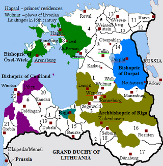 <span class="mw-page-title-main">Livonia</span> Historical region on the eastern shores of the Baltic Sea