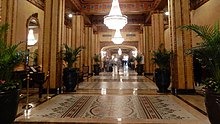 The lobby of the Roosevelt New Orleans Lobby of the Roosevelt Hotel, New Orleans 2022.jpg