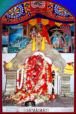 Tuhan Mahaveer (Hanuman) dalam Mahaveer kuil di Daspalla, Nayagarh