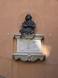 Bust on the wall of Batoni's birthplace (Source: Wikimedia)