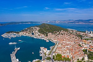 Pogled iz zraka na kulturno-povijesnu cjelinu grada Splita
