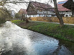 Mühlendamm 4 and river Garte, Diemarden-Gleichen