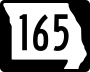 Route 165 marker