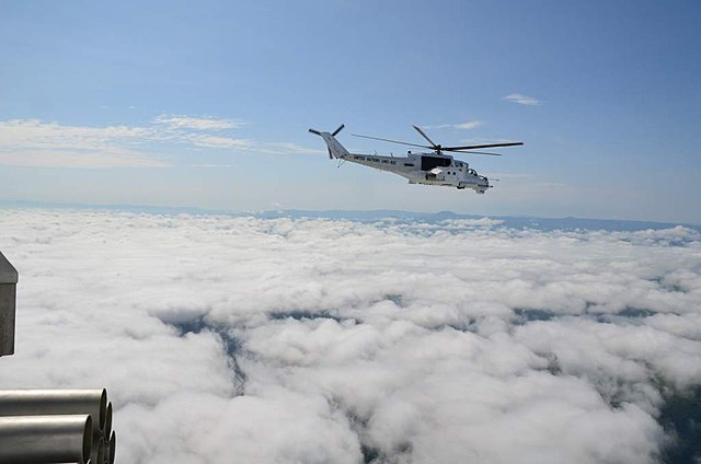 A UN Mi-24 flight reconnaissance in North Kivu.