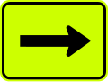 W16-5p (D) Supplemental arrow to the right (plaque)