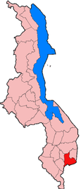 Letak Distrik Mulanje di Malawi