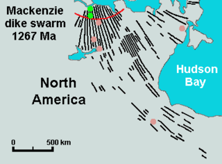 <span class="mw-page-title-main">Mackenzie dike swarm</span> Large igneous province in the western Canadian Shield of Canada