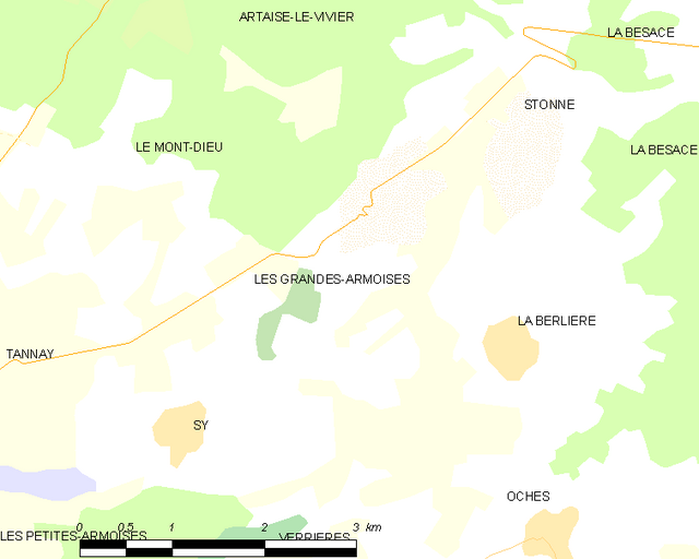 Poziția localității Les Grandes-Armoises